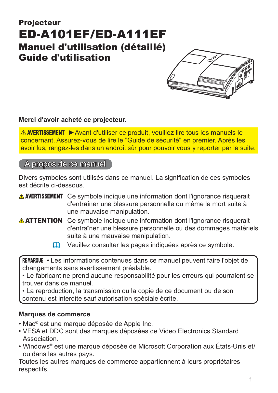 HITACHI ED-A101, ED-A111 User Manual