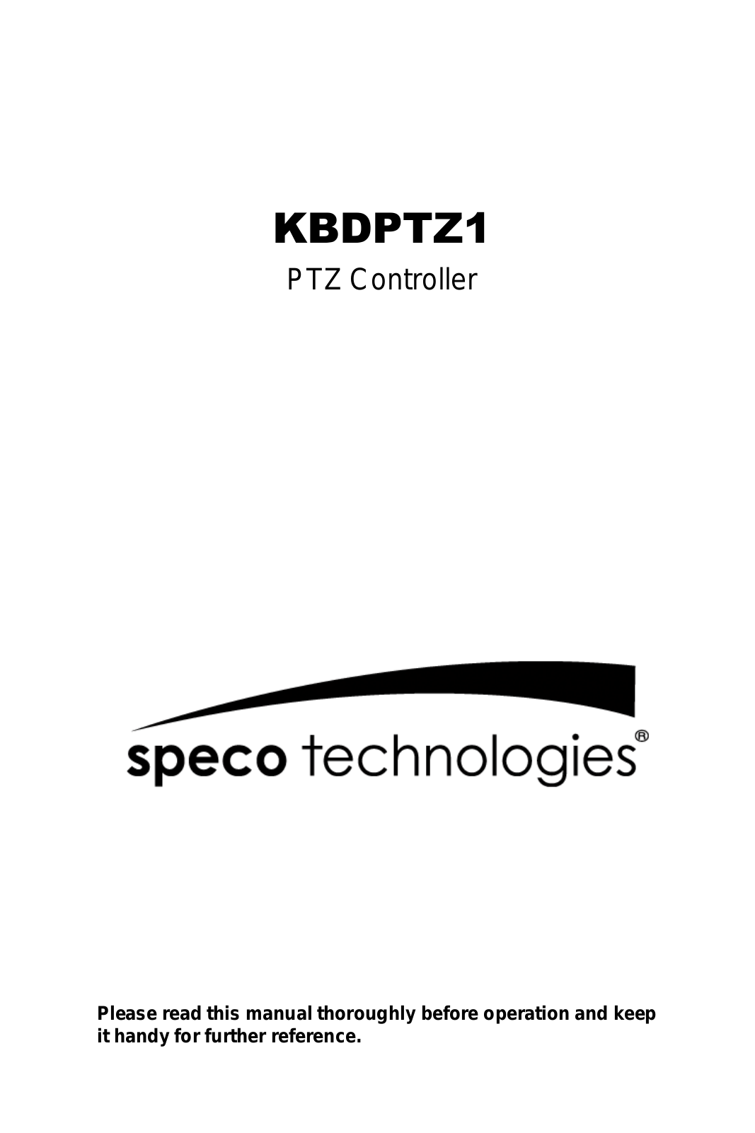 Speco KBDPTZ1 User Manual