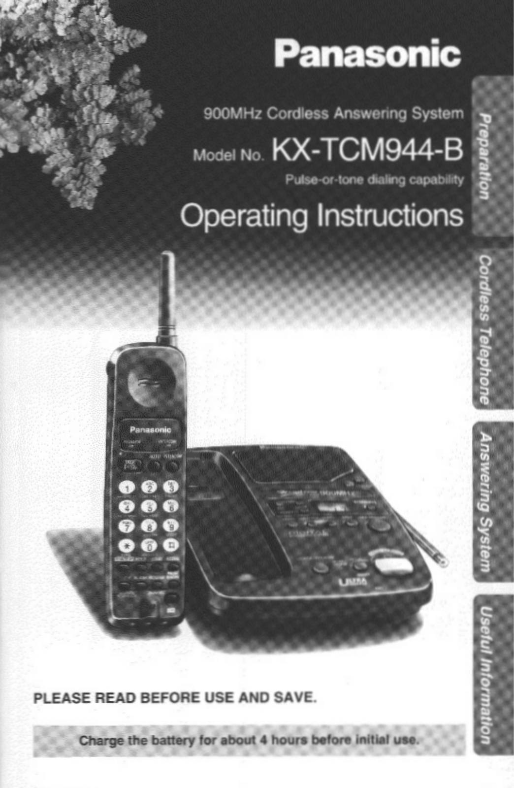 Panasonic kx-tcm944 Operation Manual