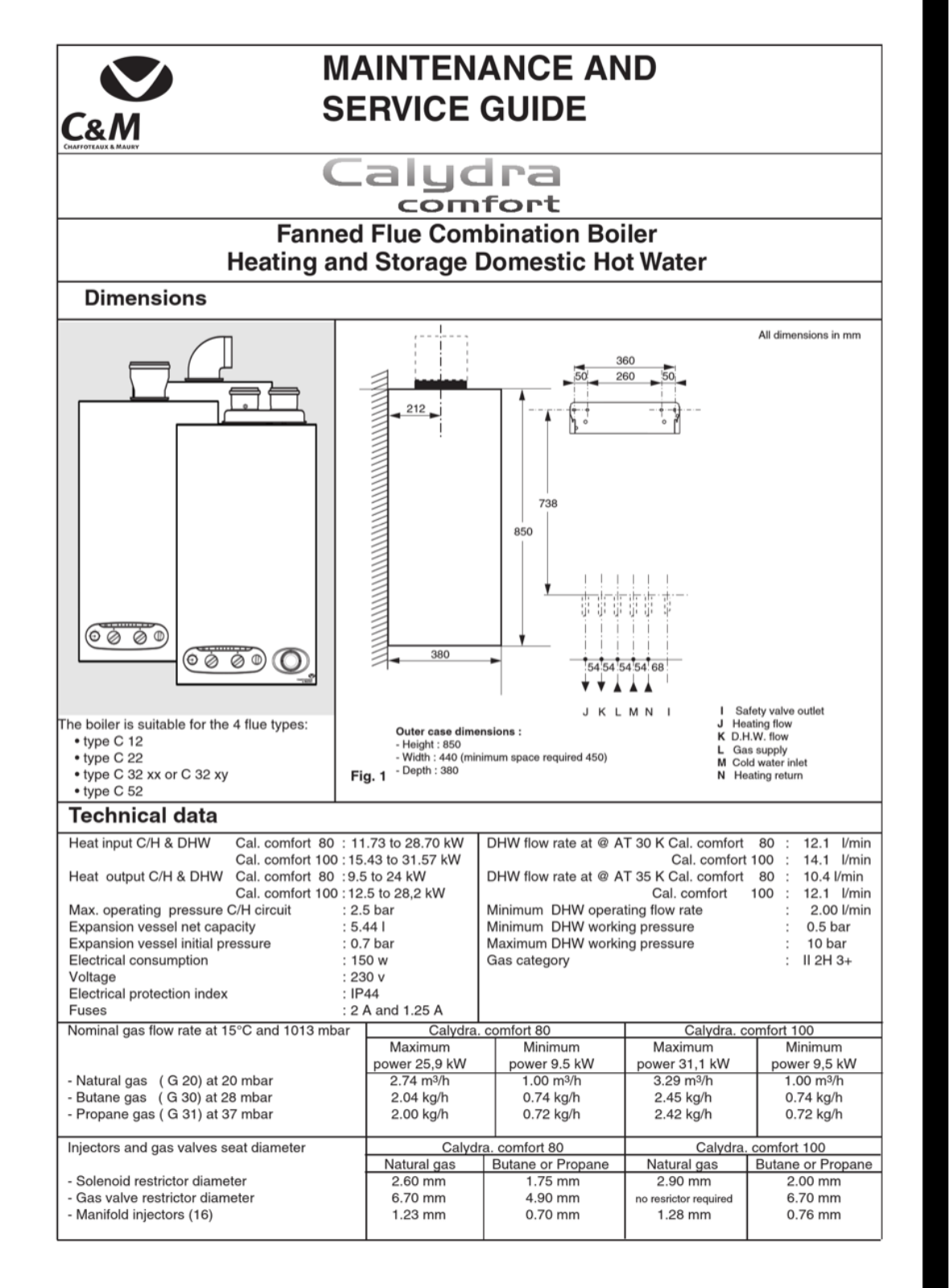 C&M Calyadra comfort Maintenance And Service Manual