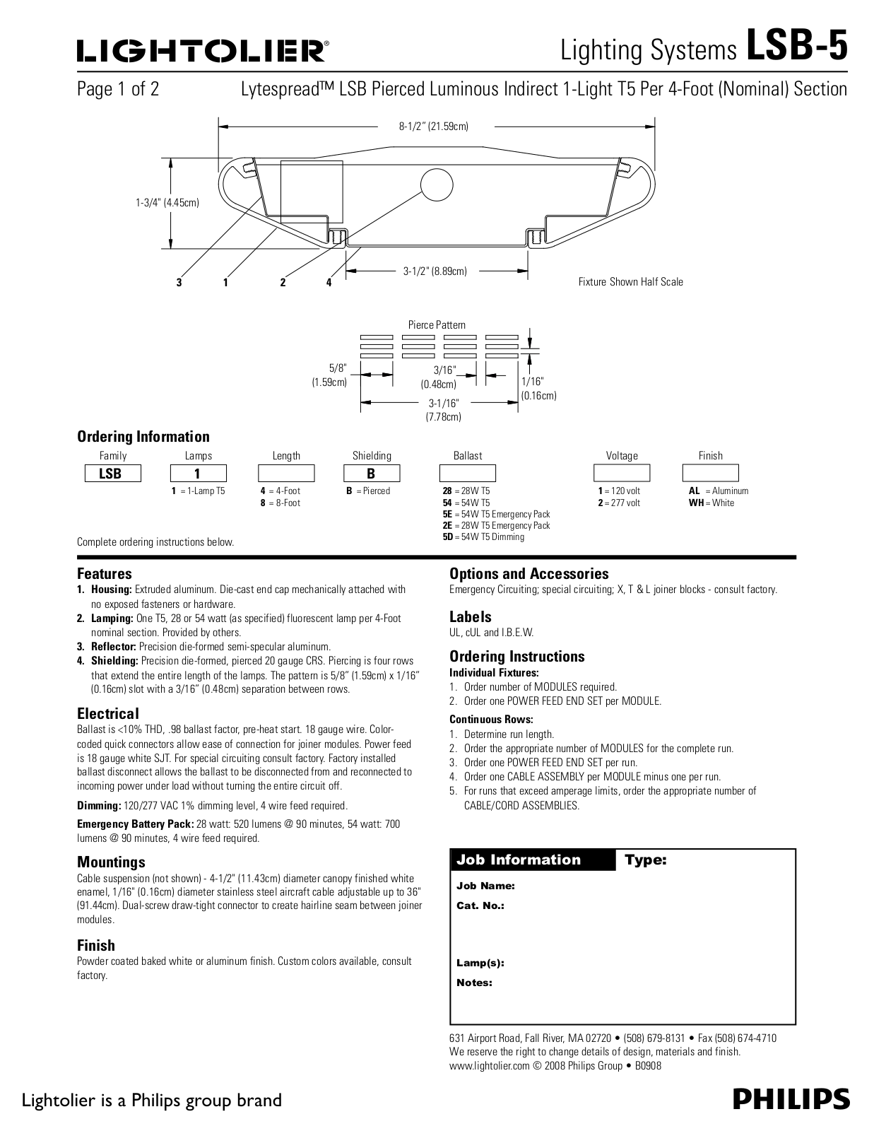 Lightolier LSB-5 User Manual