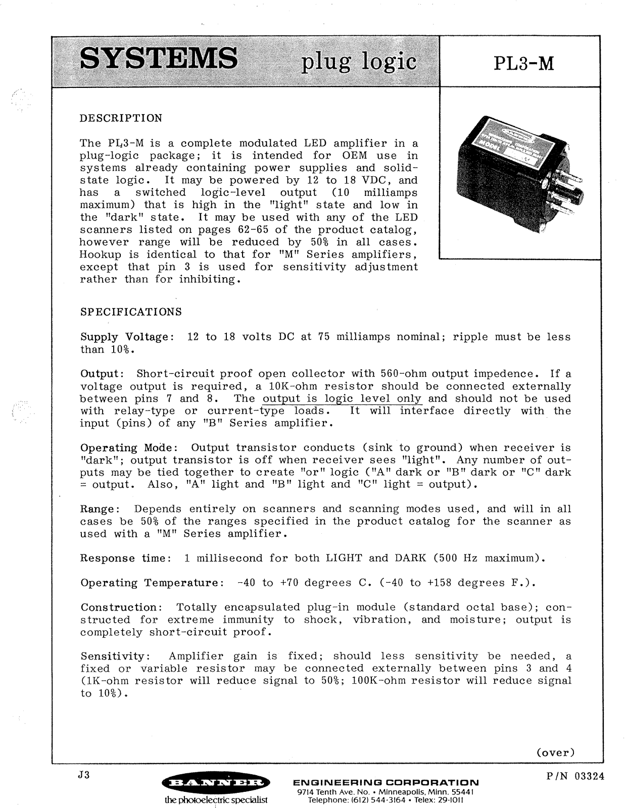 Banner PL3-M User Manual