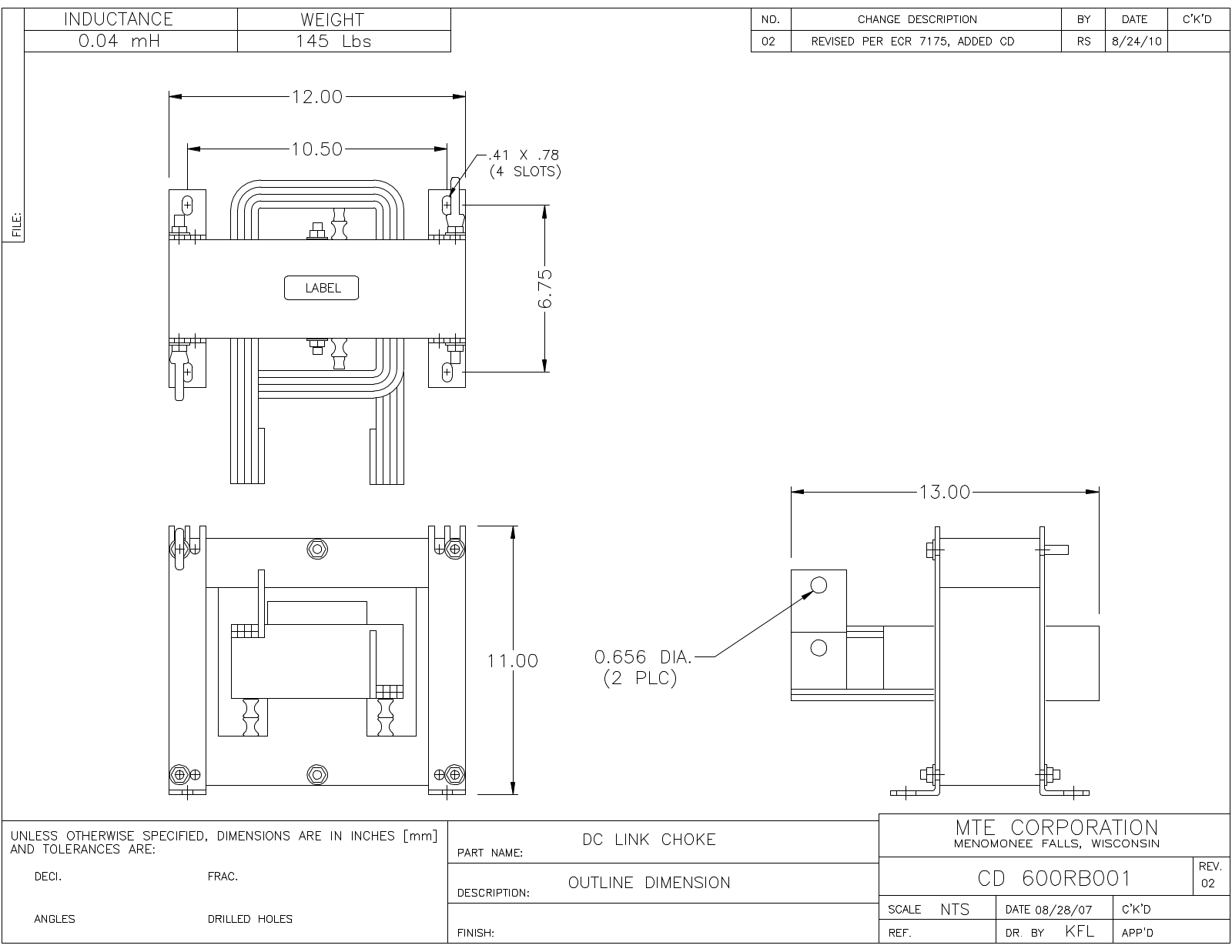 MTE CD 600RB001 CAD Drawings