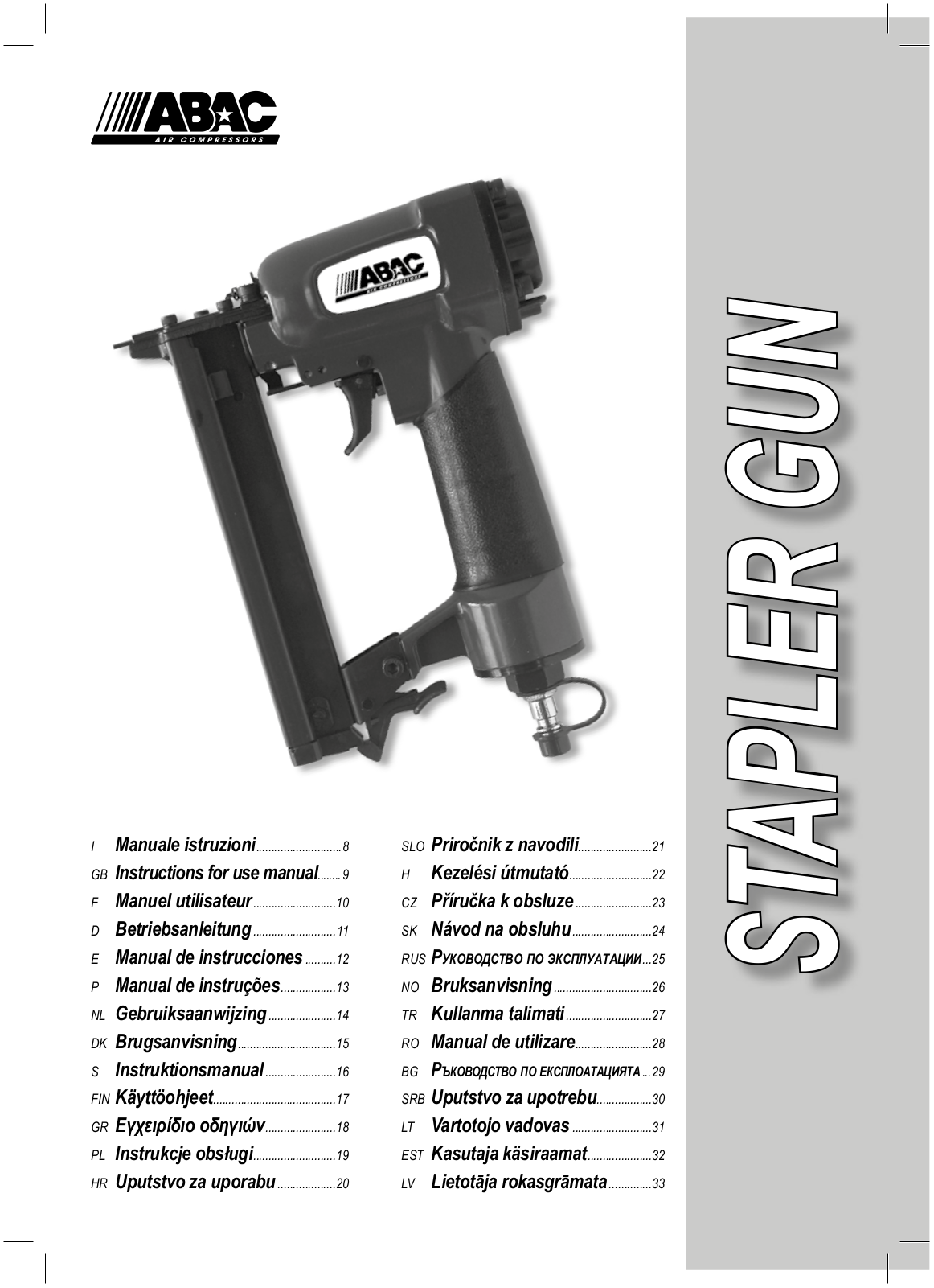 ABAC STAPLER GUN User manual