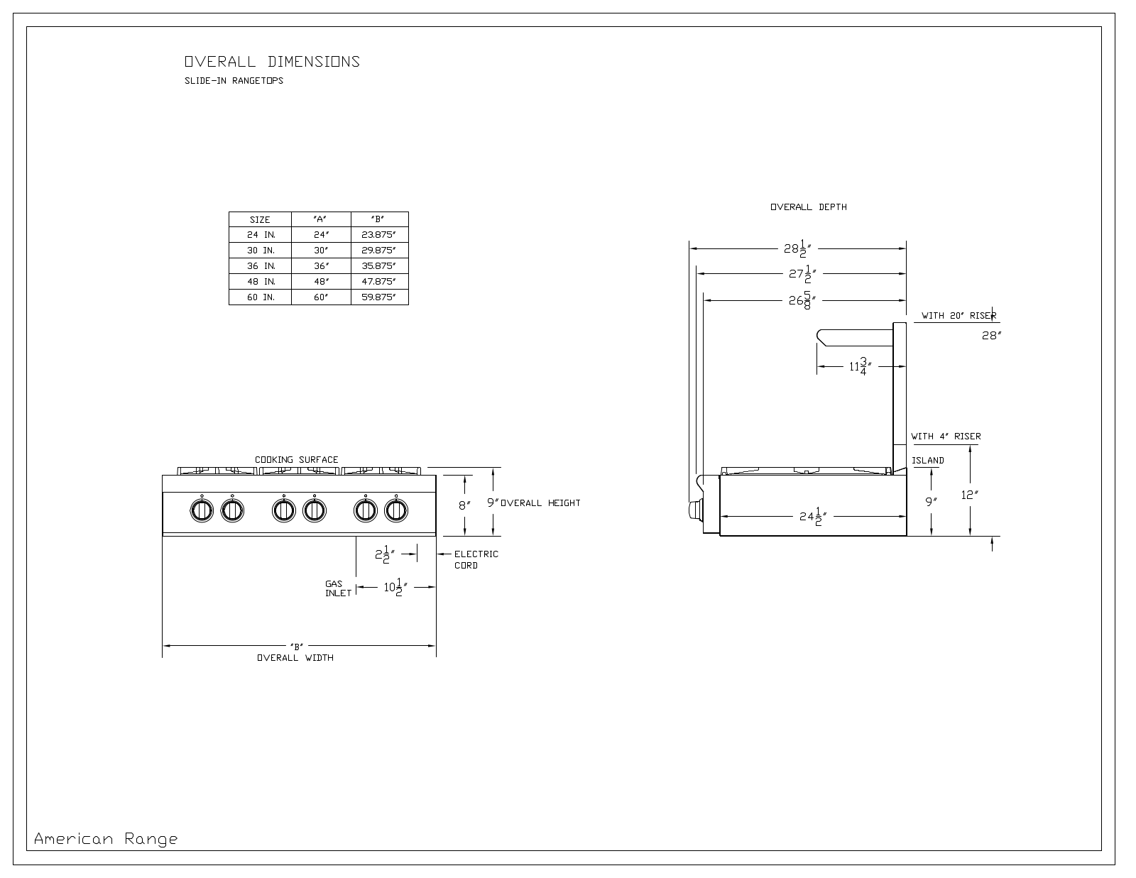 American Range ARSCT488L, ARSCT486GRL, ARSCT606GDGRL Specifications - ManualMachine.com