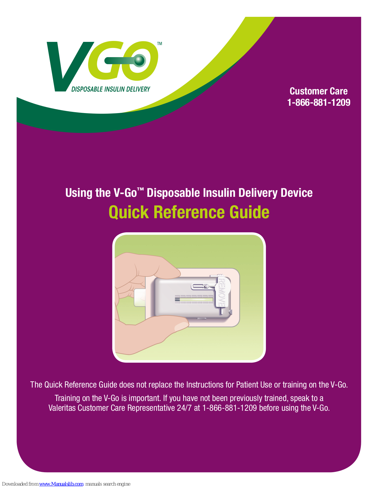 V-Go Insulin Delivery Device Quick Reference Manual - ManualMachine.com