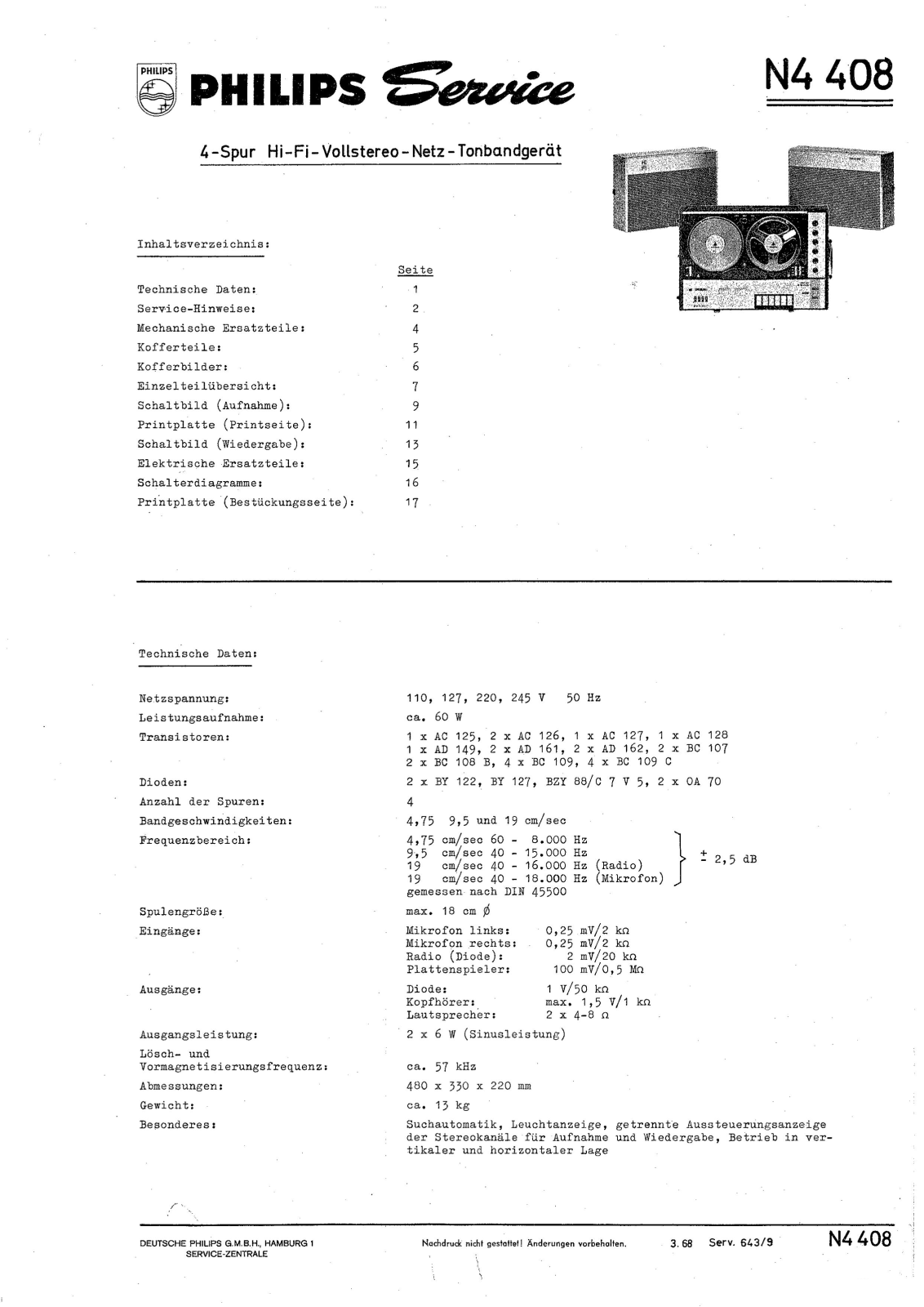 Philips N-4408 Service manual