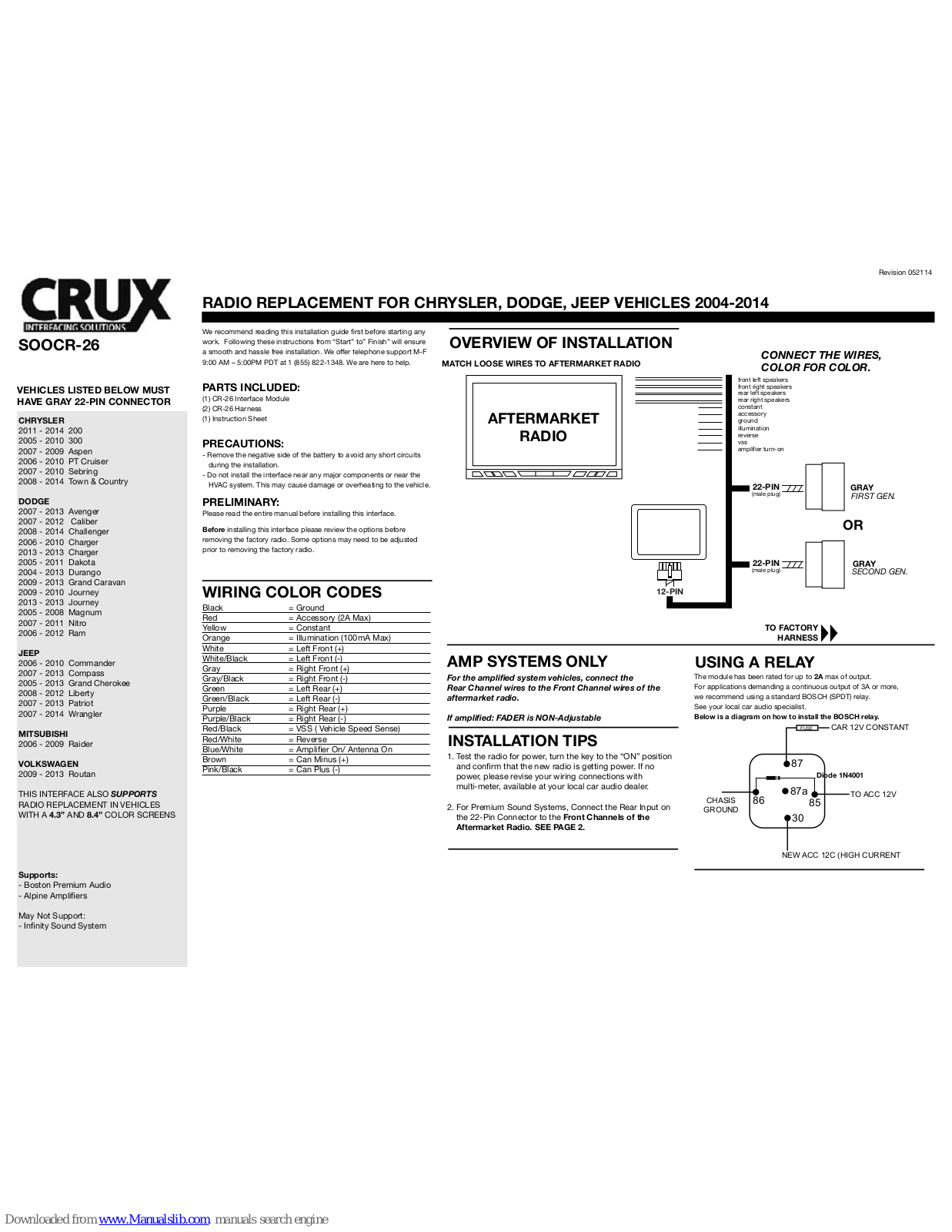 Crux SOOCR-26 Installation Manual - ManualMachine.com