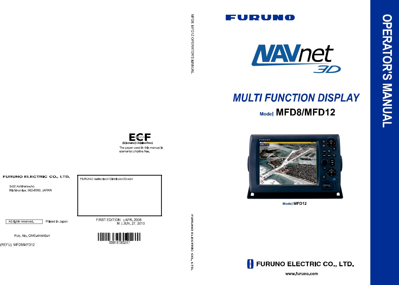 Furuno MFD8, MFD12 Operator's Manual