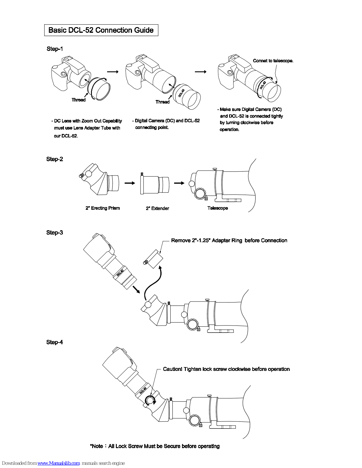 William Optics DCL-52 Connection Manual - ManualMachine.com