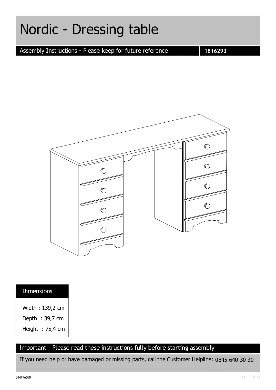 Argos 3441760050000F ASSEMBLY INSTRUCTIONS