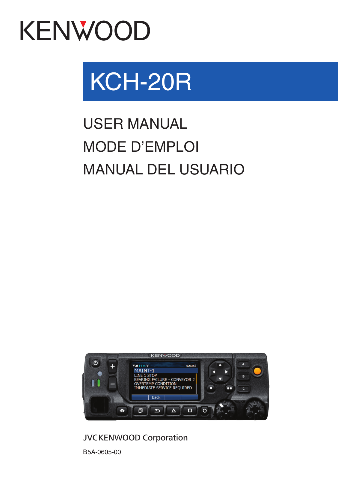 Kenwood KCH-20R, NX-5700(B), NX-5800(B), NX-5000, NX-5700 USER MANUAL