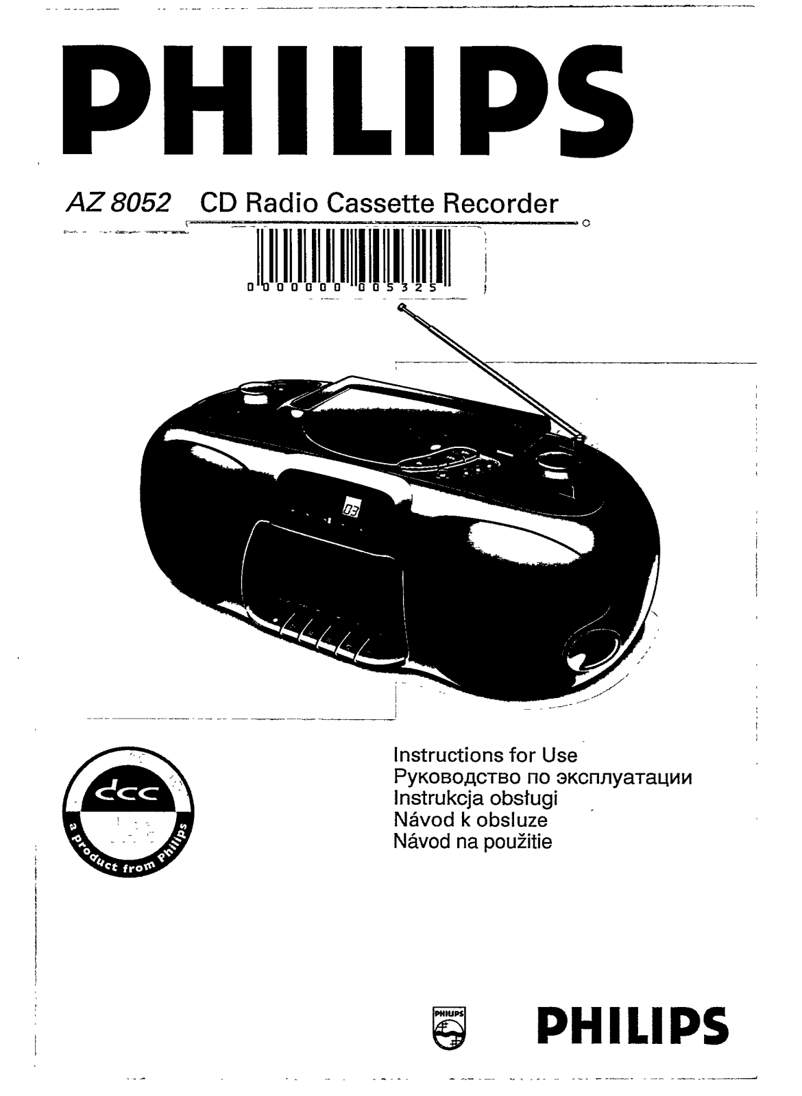 Philips AZ8052/05, AZ8052/00D, AZ8052/00, AZ8052/00B User Manual