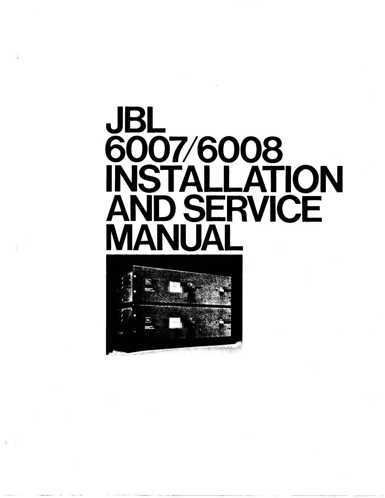 JBL 6008 Owners manual