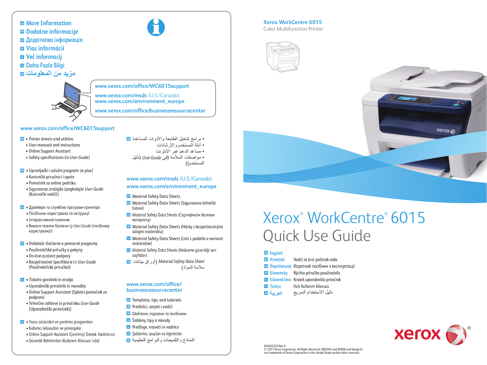 Xerox WORKCENTRE 6015 User Manual