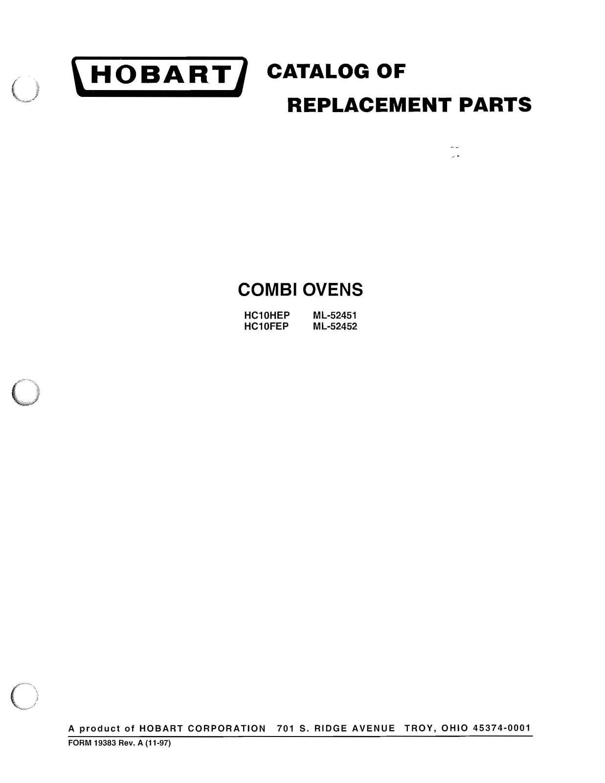 Hobart HC10FEP Parts Manual