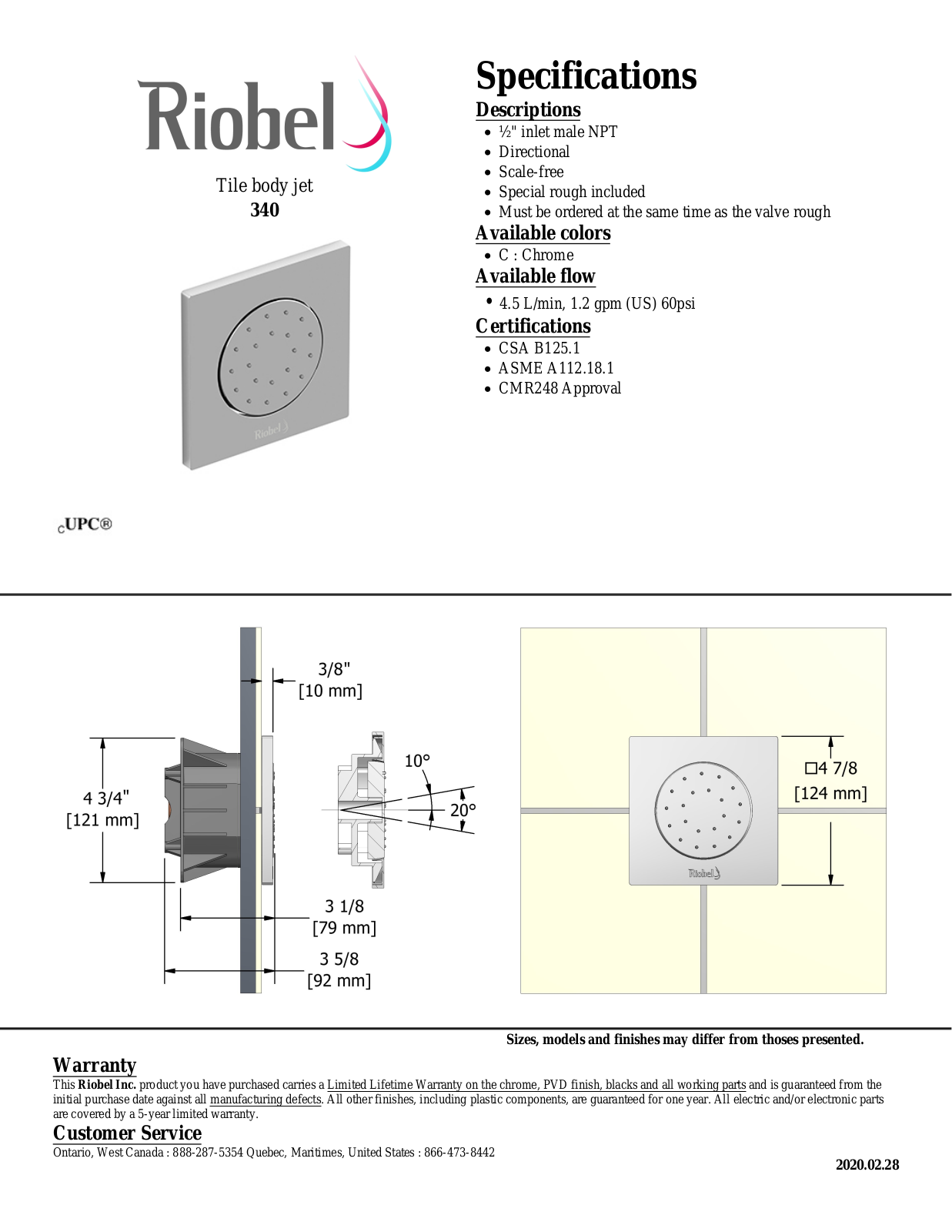Riobel 340C Specifications - ManualMachine.com