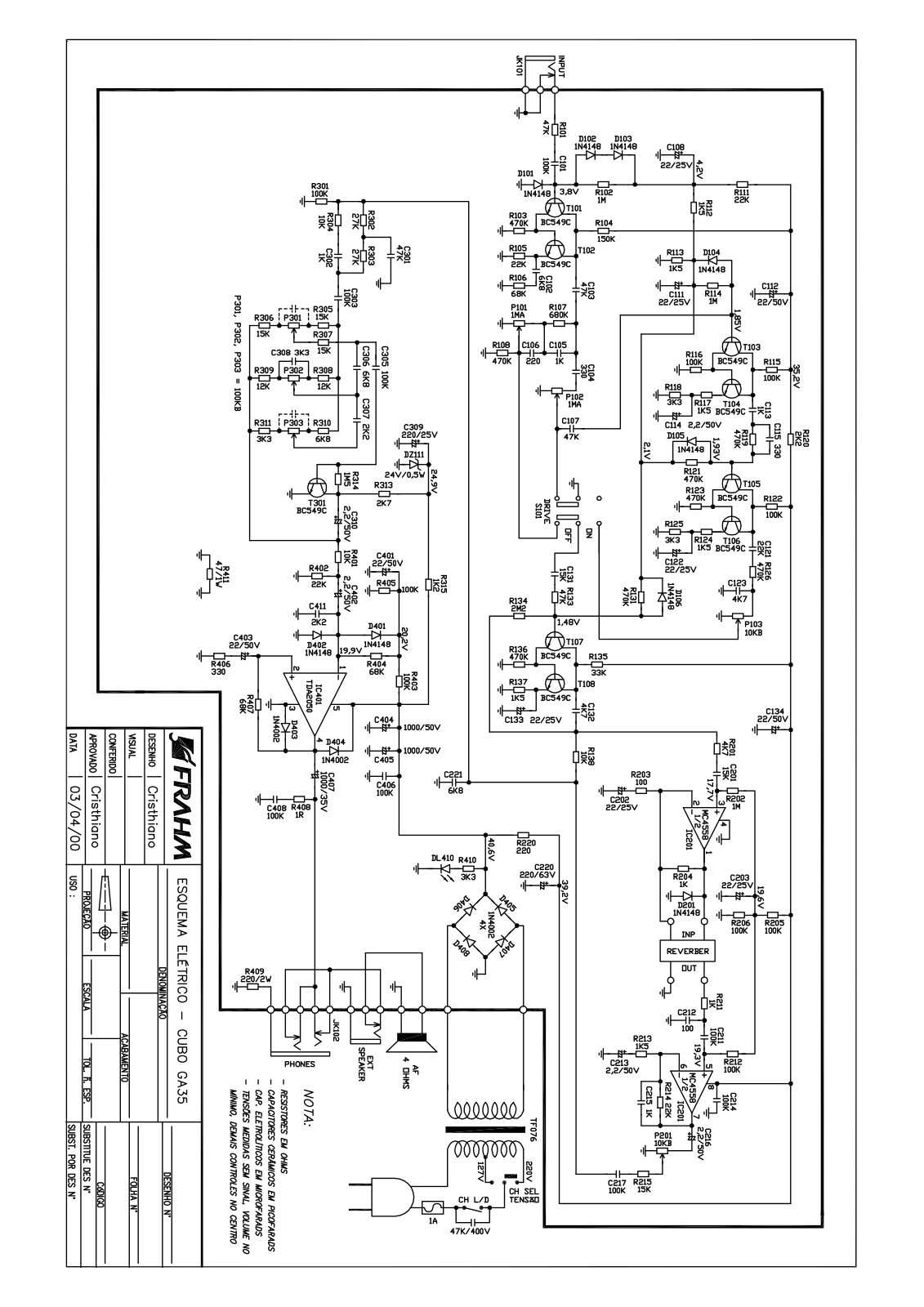 FRAHM GA35 Schematic