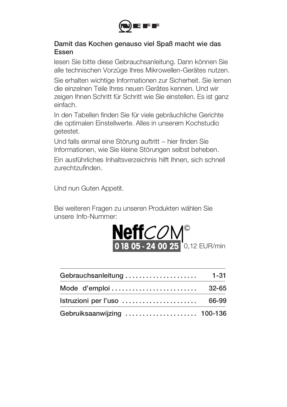 NEFF H56W20 User Manual