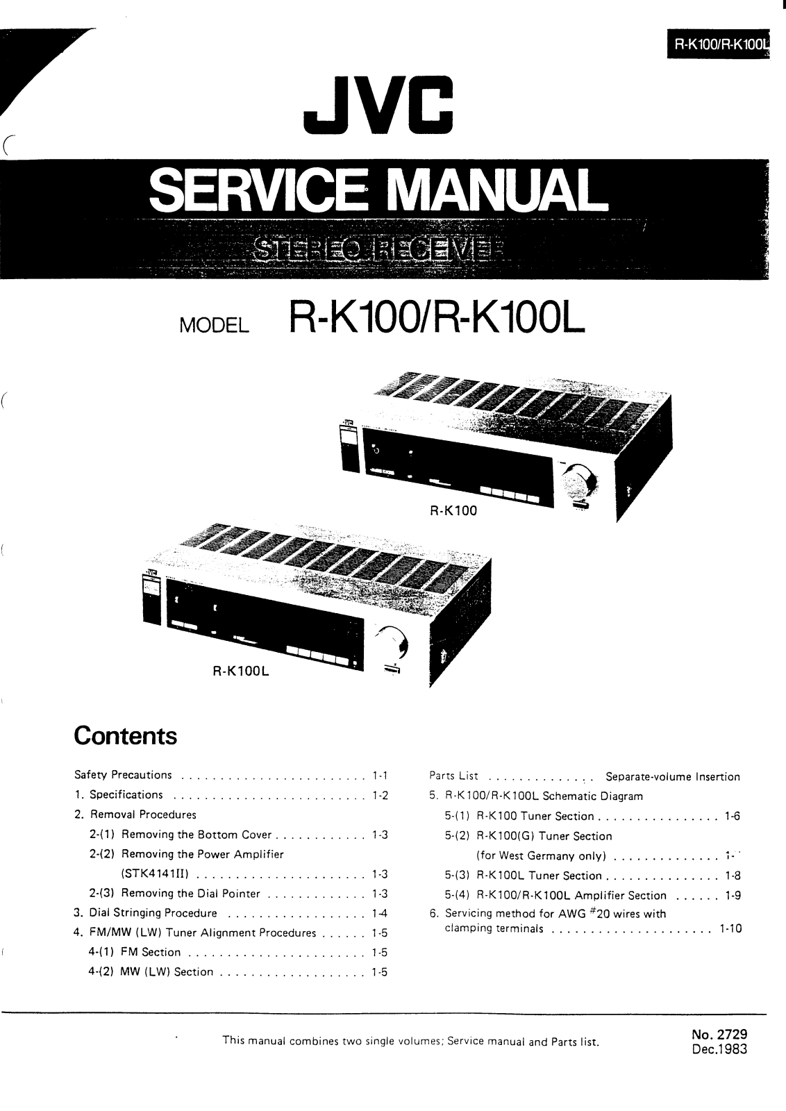 JVC RK-100, RK-100-L Service manual