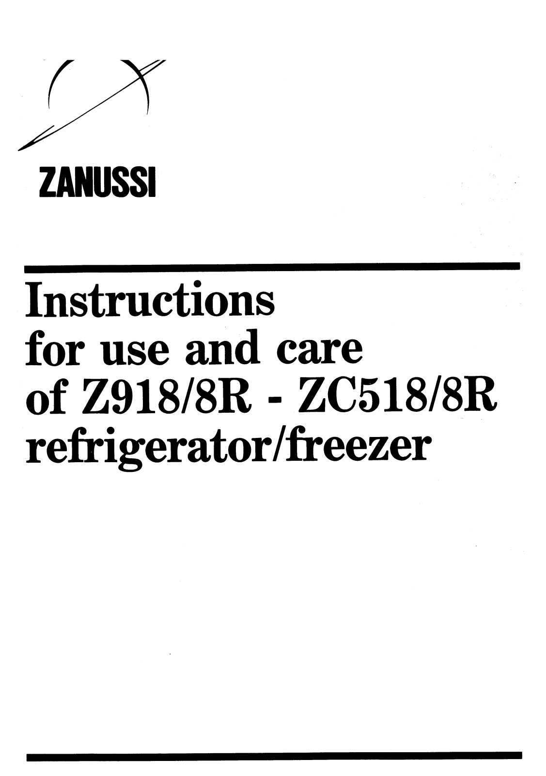 Zanussi Z 918/8 R, ZC 518/8 R User Manual