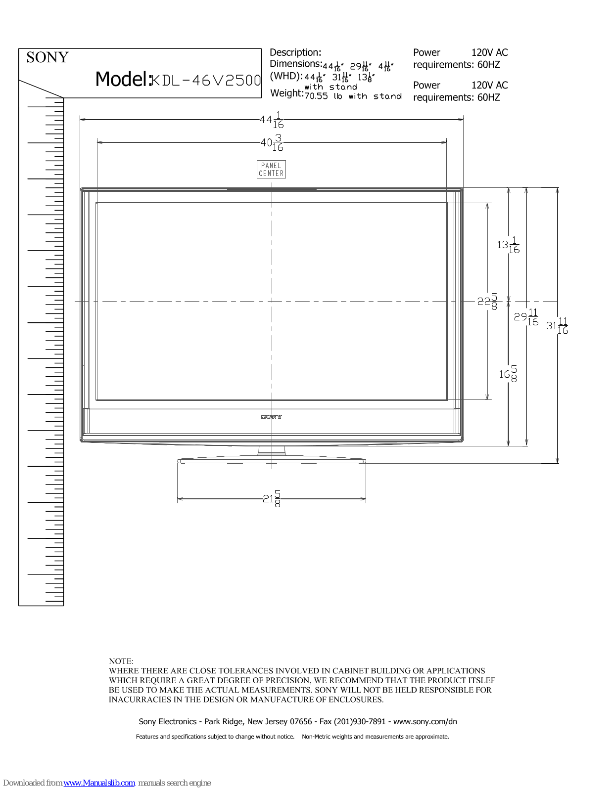 Sony KDL-46V2500 - 46