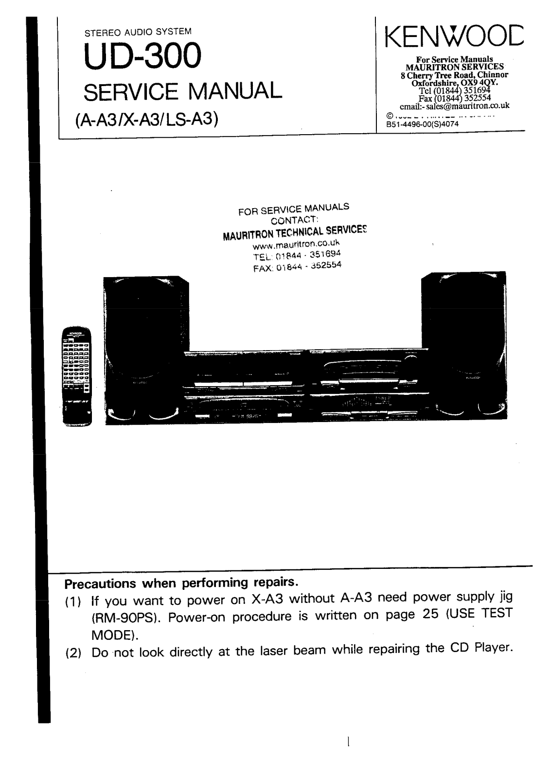 Kenwood AA-3, LSA-3, UD-300, XA-3 Service manual
