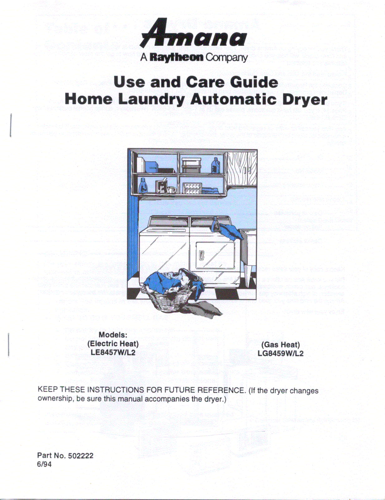 Amana LE8457W-L2 User Manual