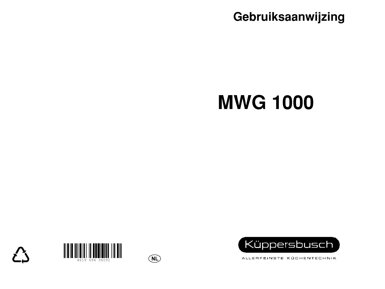 Kuppersbusch MWG 1000 Instruction Manual