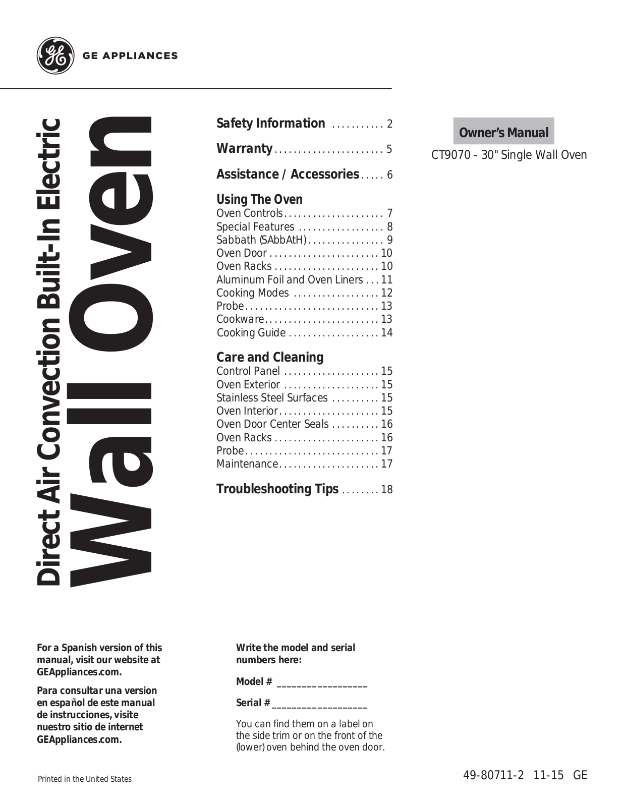 Cafe CT9070SHSS User Manual