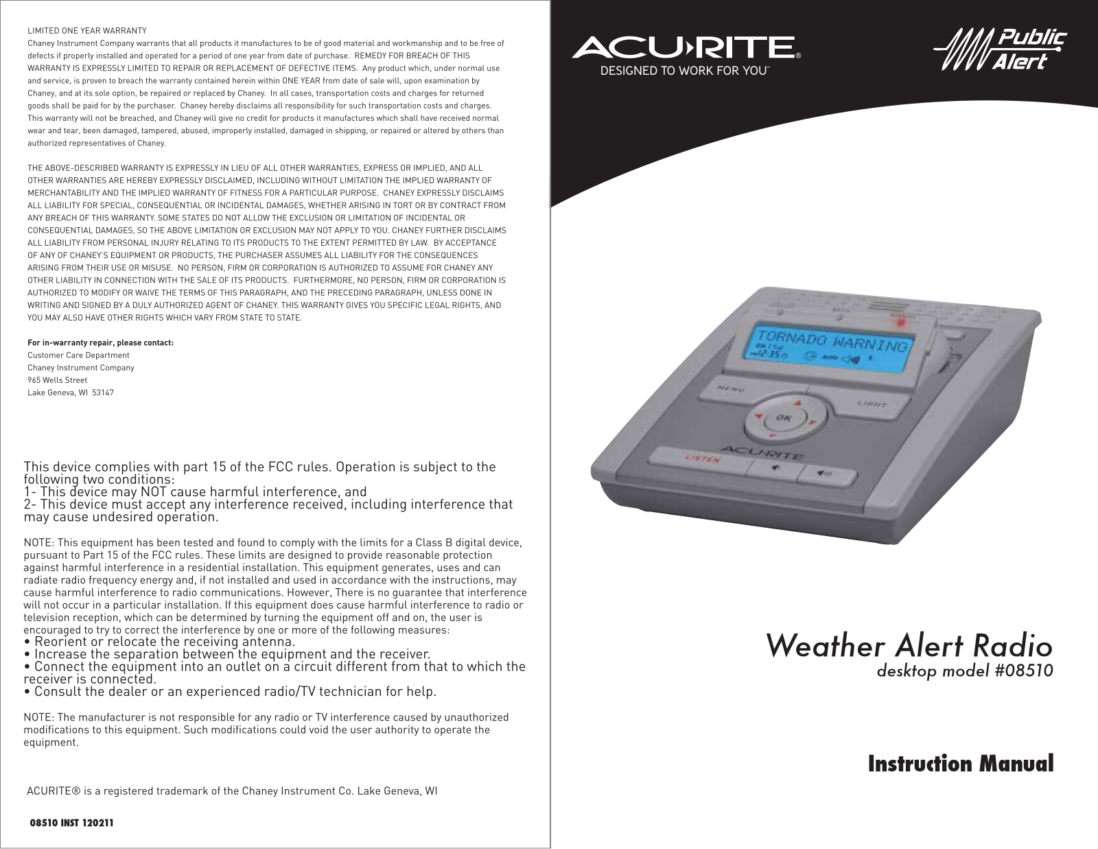 Acu-Rite 8510 User Manual