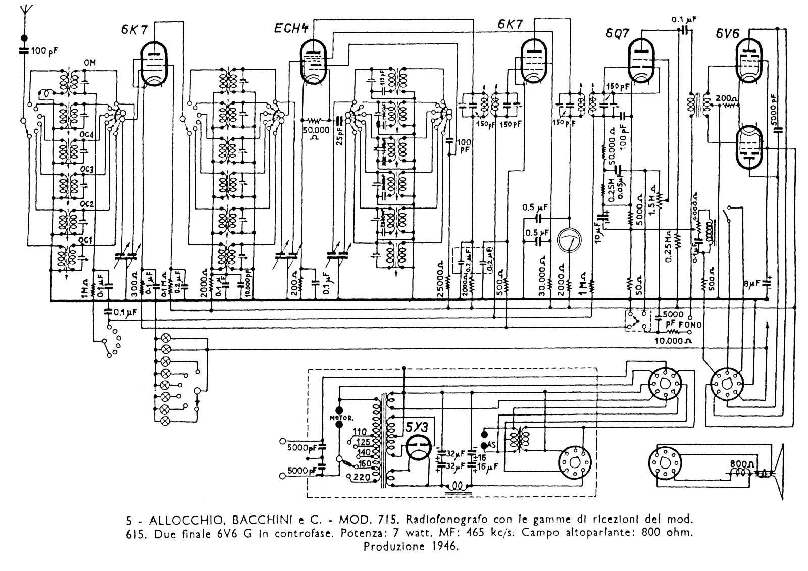 Allocchio Bacchini 715 schematic