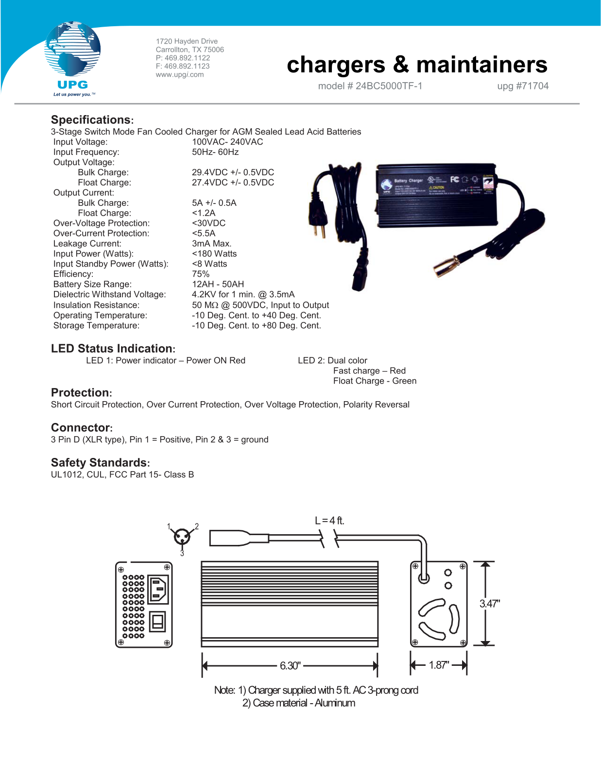 Universal Power Group 24BC5000TF-1 User Manual