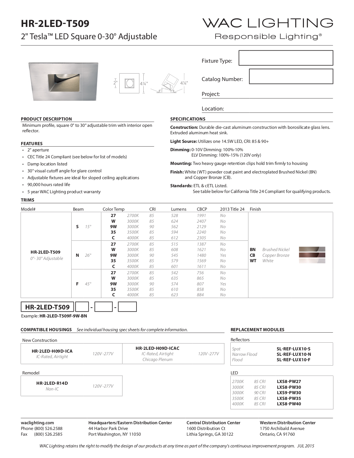 WAC Lighting WAC7815 Specifications - ManualMachine.com