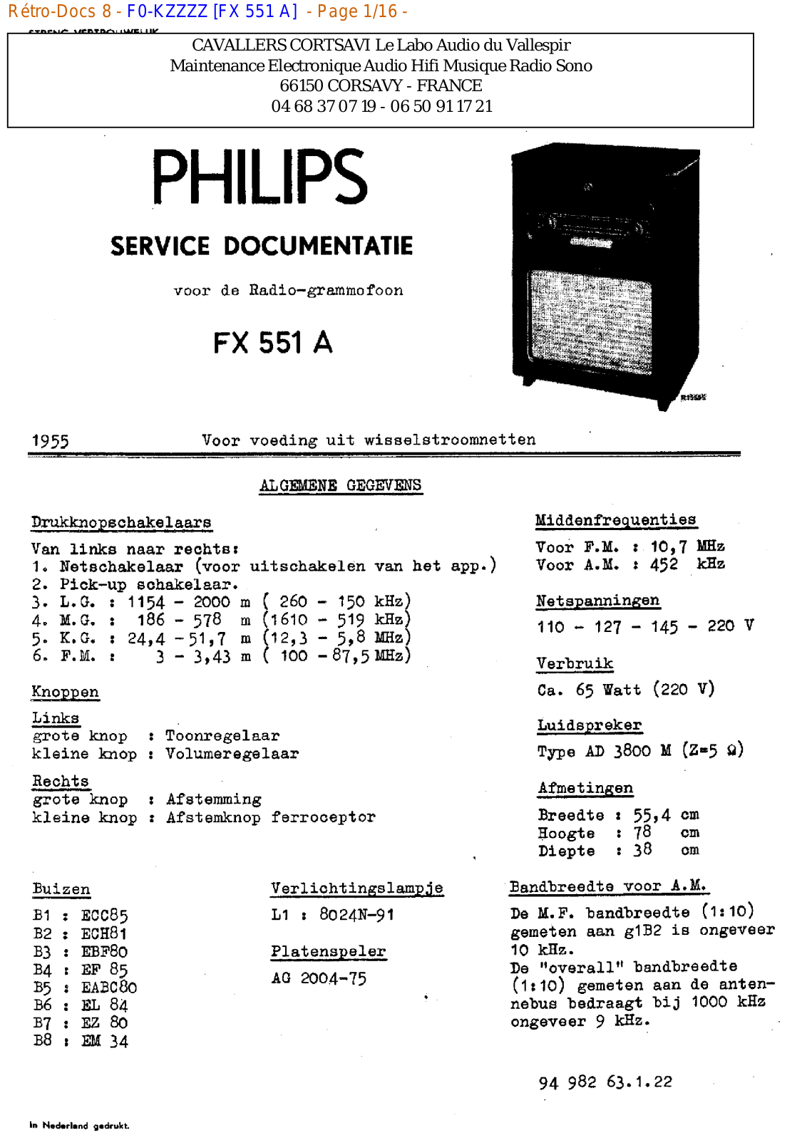 Philips fx 551 a Datasheet - ManualMachine.com