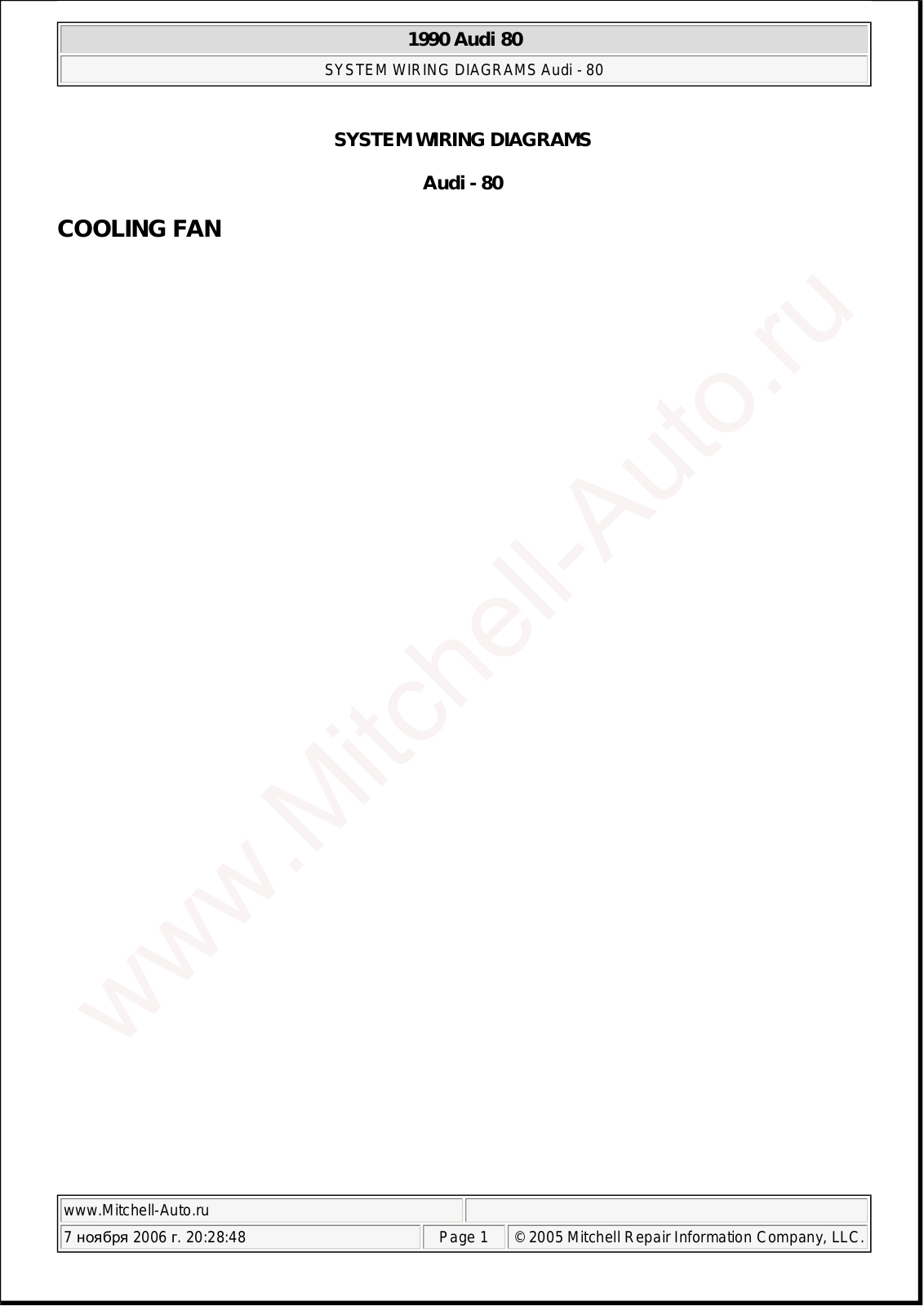 Audi 80 User Manual