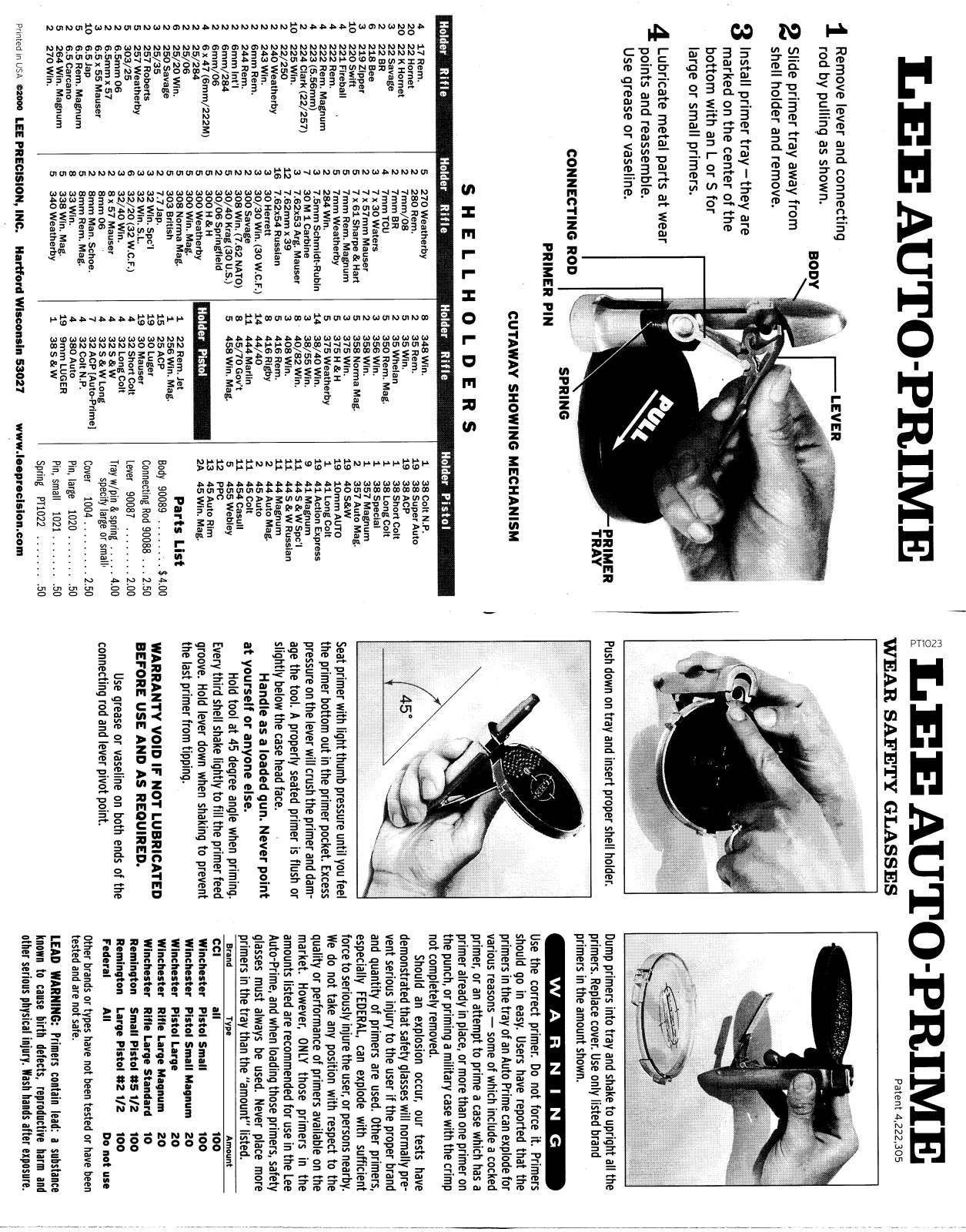 lee autoprime User Guide