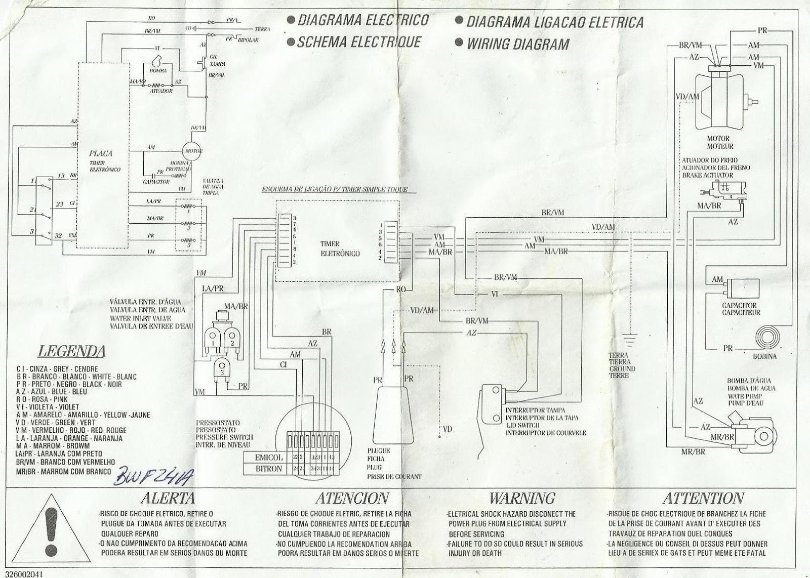 Brastemp BWF24A Schematic