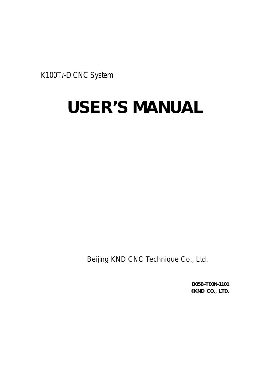 knd KND K100Ti-D User Manual