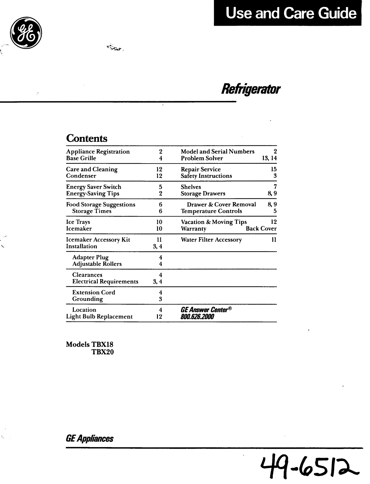 GE TBX18, TBX20 User Manual - ManualMachine.com