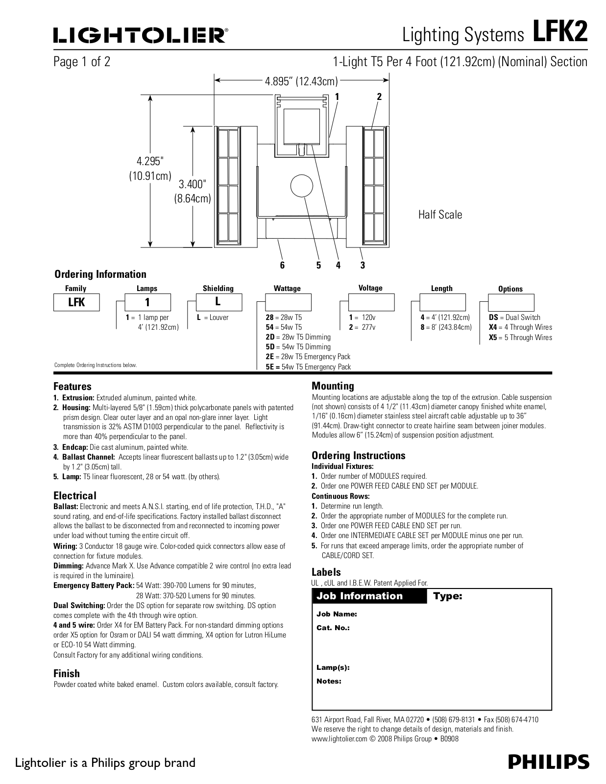 Lightolier LFK2 User Manual