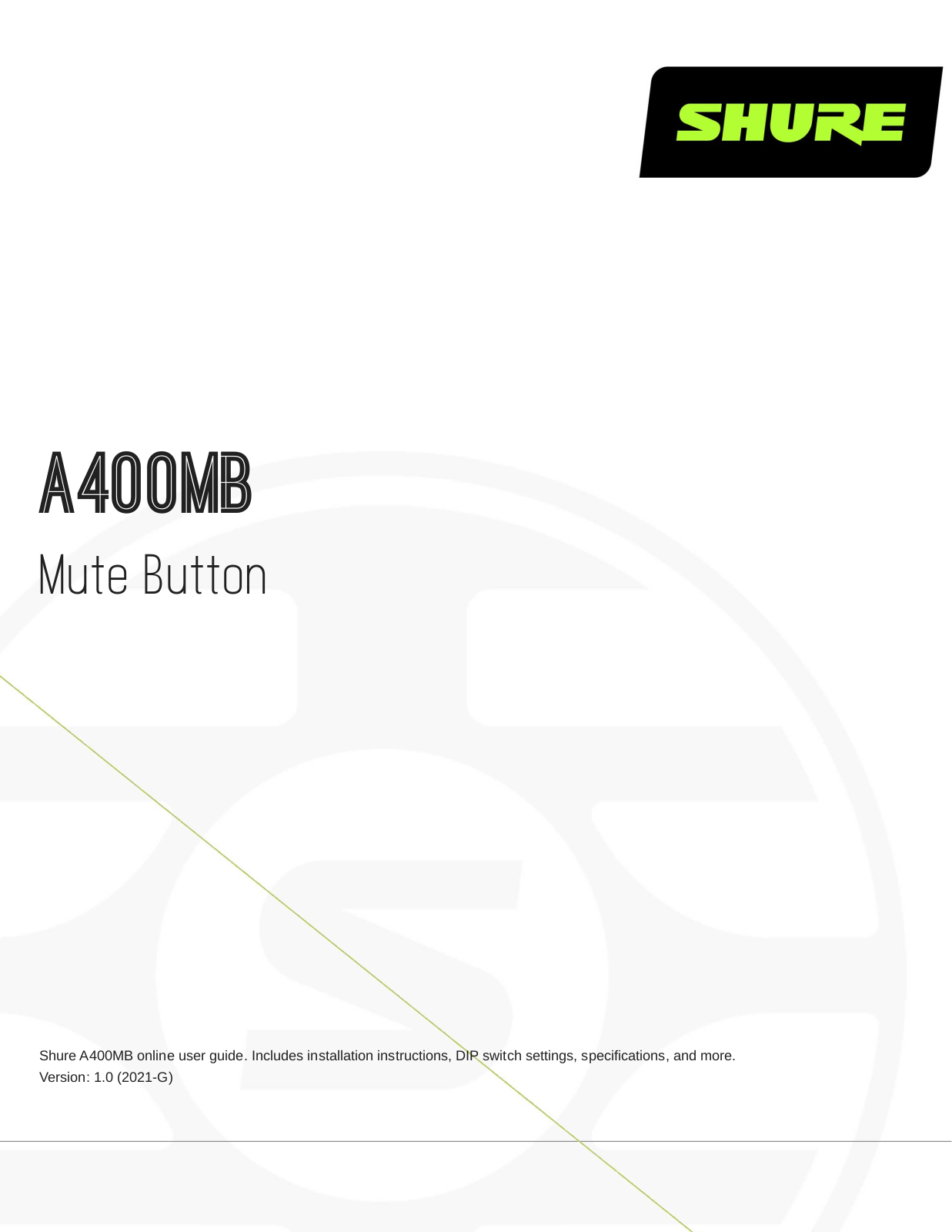 Shure A400MB User Guide - ManualMachine.com