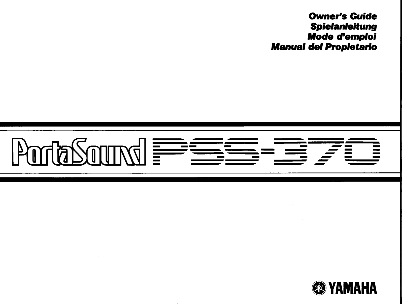 Yamaha PSS370, PSS370E User Manual