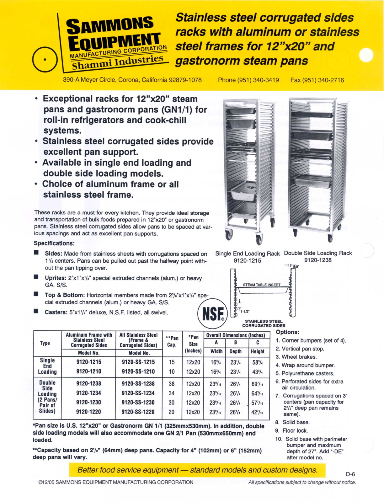 Sammons Equipment 9120-1215 User Manual