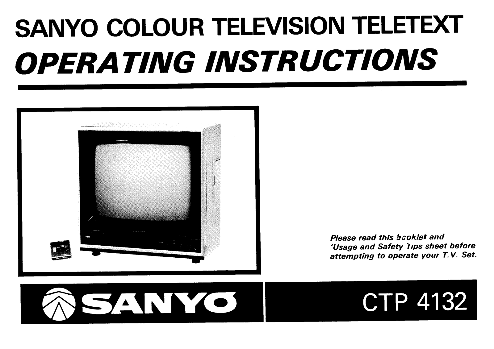 Sanyo CTP4132 Instruction Manual