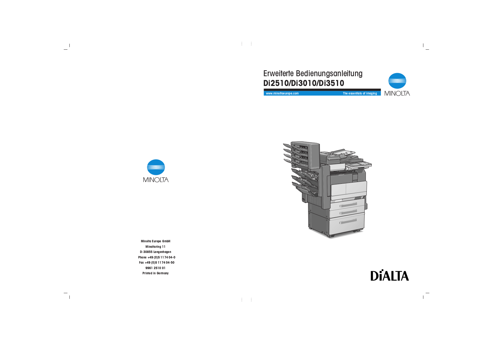 Minolta Di2510, Di3010, Di3510 User Manual