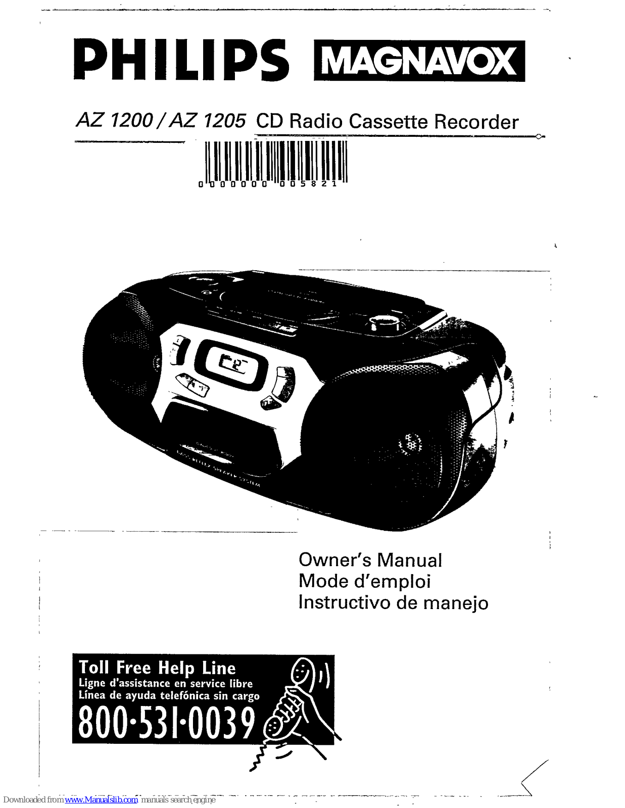 Philips MAGNAVOX AZ 1200/04, AZ1205/17, AZ1200/17, AZ1200/01, AZ1200 Owner's Manual