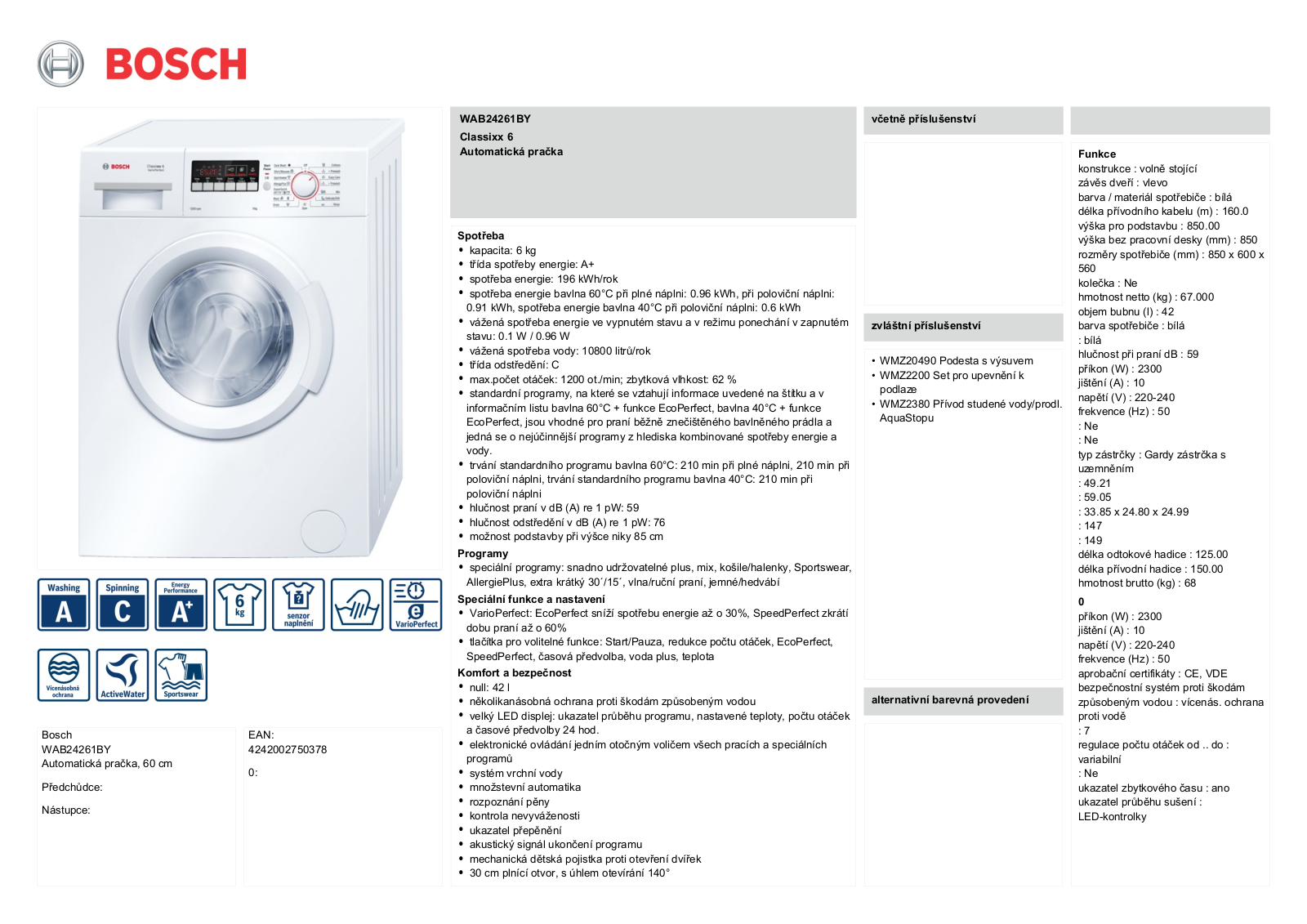 Bosch WAB24261BY User Manual