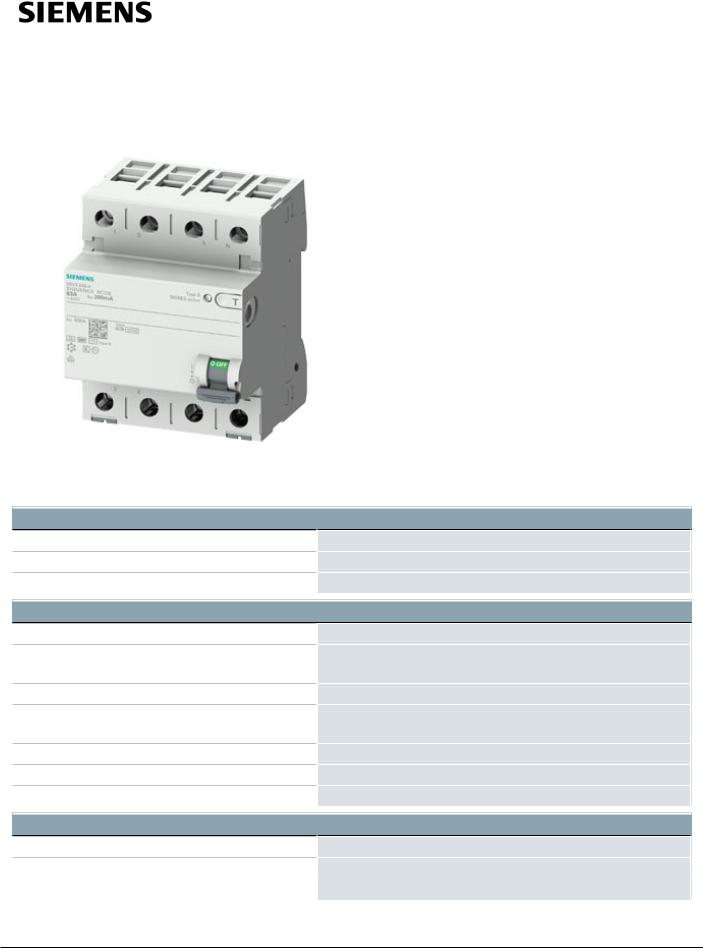 Siemens 5SV3346-4KK14 Datenblatt