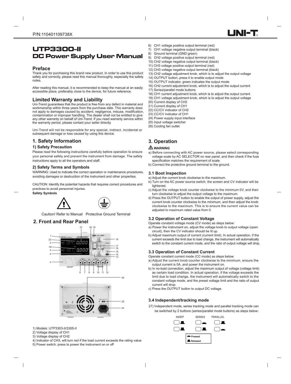 UNI-T UTP3305-II User manual - ManualMachine.com